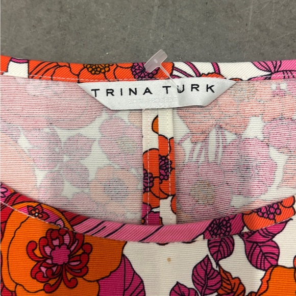 Trina Turk Top Womens Blouse Sleeveless Tank Neck Floral large - Picture 3 of 9